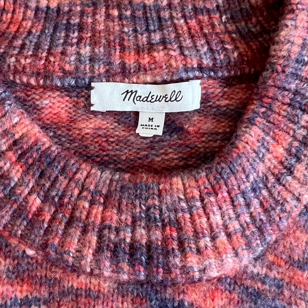 Madewell Pink and Blue Crew Neck Sweater - Picture 3 of 4